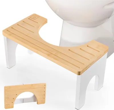Produktbild von BENKSTEIN Bambus-Toilettenhocker - plastikfrei & klappbar - Antirutsch-Funktion