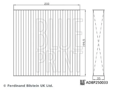 Produktbild von Innenraumfilter BLUE PRINT ADBP250033