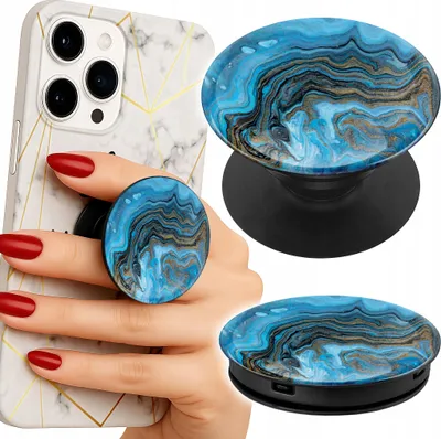 Immagine prodotto di Supporto per telefono da dito Popsocket - Nero - Motivi marmorizzati
