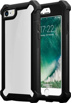 Produktbild von Cadorabo Hülle für Apple iPhone 7 / 7S / 8 / SE 2020 Schutzhülle in Schwarz Handy Hülle Etui TPU Silikon-Rand