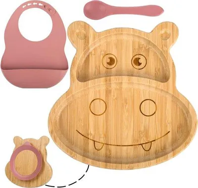 Image de Set de vaisselle en bambou 9 pièces, sans BPA, idéal comme jouet pour bébé