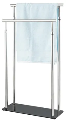 Image de bremermann Porte-serviettes sur pied, 2 barres, porte-serviettes