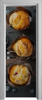 Produktbild von Tür Selbstklebende 70x210 cm Türfolie Türtapete Klebefolie - Blaubeeren Muffin