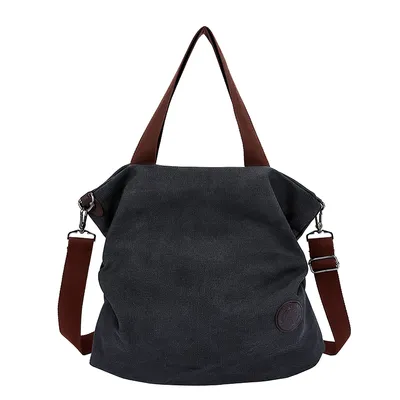 Produktbild von Schultertasche Tasche,Canvas Umhängetasche,Shopper Crossover Bag,Canvas Tasche,Schwarz