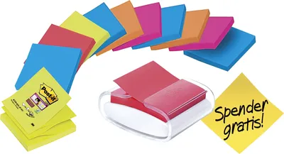 Produktbild von Post-it Haftnotizspender PRO-W12N ws +12xSuper Sticky Z-Notes sort.