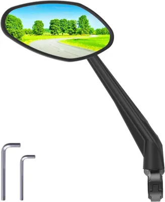 Produktbild von RBRL Fahrradspiegel Extra Große Spiegelfläche 360° verstellbarer Rückspiegel Echtglas Universal für e-bike Links Hilfsspiegel