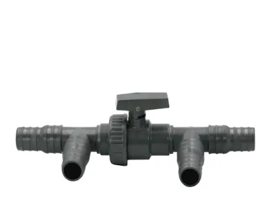 Produktbild von HAF 3 Wege Solarweiche / 3 Wege Ventil mit Absperrhahn | 2-Teiliges Bypass Set mit 32mm & 38mm Schlauchanschluss für Solarkollektor oder Poolheizung