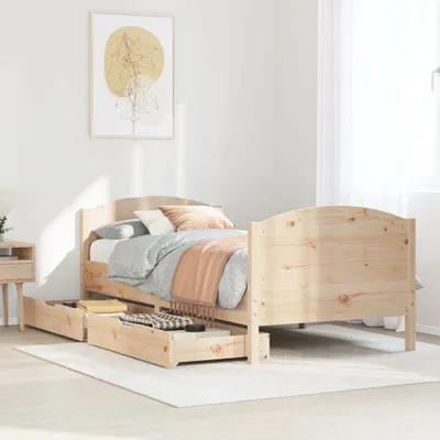 Produktbild von Massivholzbett ohne Matratze 75x190 cm Kiefernholz, Klassische Betten 2024 Neu DesignMöbel