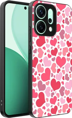 Image de Convient à la coque du téléphone Oppo Reno 14 avec impression de cœurs - Coque arrière en TPU avec motifs de cœurs - Coque pour enfants avec motifs de cœurs - Smartphonics