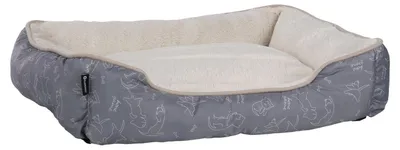 Produktbild von Flamingo Hundebett Lilly rechteckig grau, Maße: 60 x 50 x 14 cm