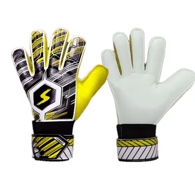 Produktbild von Jugend-Fußball-Torwarthandschuhe mit Fingerschutz und doppeltem Handgelenkschutz,Gelb,5