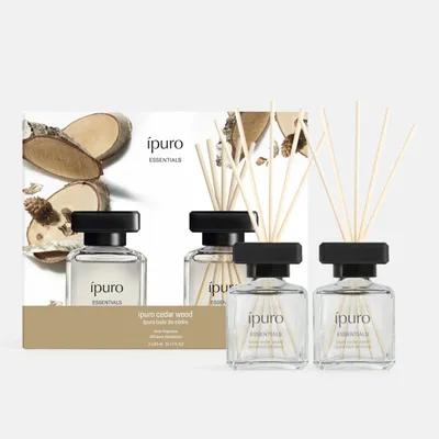 Produktbild von ipuro Essentials CEDAR WOOD Raumduft mit Stäbchen 2x50 ml - Raumerfrischer mit O