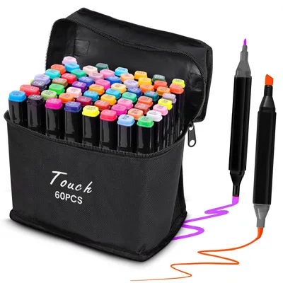 Produktbild von Extralink Farben Marker Alkoholmarker 60 Stücke Alkohol Marker Alkoholmarker Set Tasche