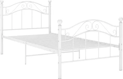 Produktbild von vidaXL Bett Weiß Metall 90x200 cm