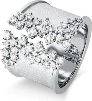 Produktbild von Ring offen aus 750 Gold Weißgold 40 Brillanten 0,93ct TW-VSI B:18,1mm Innenumfang 53mm  Ø16.9mm