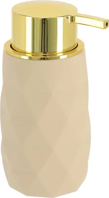Produktbild von Tendance Seifenspender 210 ml beige gold 6,5 cm x 6,5 cm x 14,5 cm Kunststoff