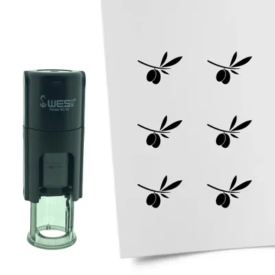 Produktbild von CombiCraft Selbstfärbender Stempel 'Olivenzweig' in der Farbe Schwarz, Ø10mm