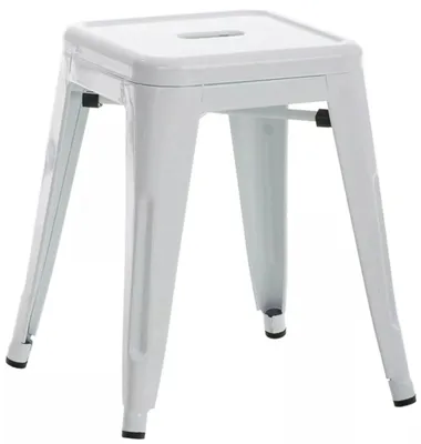 Imagen del producto de And OutdoorMatch: Taburete de lujo Matilde, de metal. Apilable. Taburete blanco. Altura del asiento: 46 cm