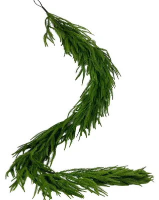 Productafbeelding van Kunstplant: Realistische dennenkrans, 1,8 meter, voor feestelijke decoratie in huis