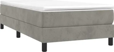 Produktbild von Boxspringbett mit Matratze Hellgrau 80x200 cm Samt