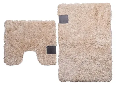 Productafbeelding van Badmat Set met WC Mat - Beige 90x60 cm