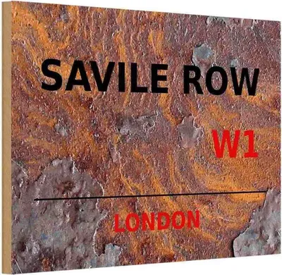Produktbild von vianmo Holzschild 20x30 cm Savile Row W1 England
