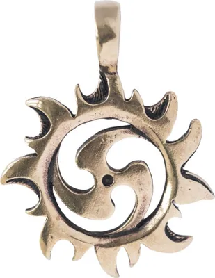 Produktbild von Sonnentriskel Bronze Schmuck Anhänger - Sonne , Triskel - 42x32mm