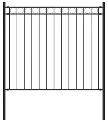 Image de Vidaxl Gartenzaun 1.7x0.8 m Stahlschwarz
