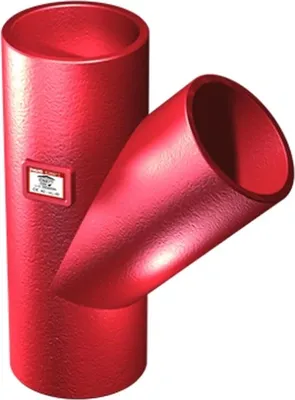 Image de PRIX SML Dérivation 45 DN150x150, raccord d'évacuation en fonte sans manchon, conforme à la norme EN 877, marquage  par un organisme indépendant, label de qualité RAL RAL-GZ 698, incombustible selon la norme EN 13501-1, 1 pièce.