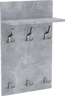 Obrázek produktu pro AKKE Betonový šatní panel MIDI - CHROM háčky ŠxV: 50x90 cm