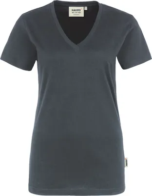 Produktbild von HAKRO Damen V-Shirt Classic 126, anthrazit, 2XL