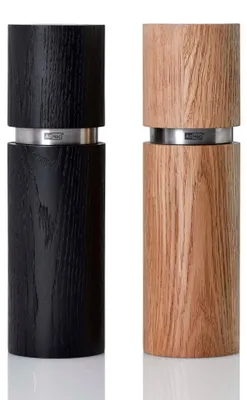 Obrázek produktu pro AdHoc Textura Grande MP47, Sada mlýnků na sůl a pepř, Černá, Nerezová ocel, Nerezová ocel, Dřevo, Keramický, Pepř, Sůl, 200 mm