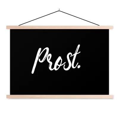 Produktbild von MuchoWow® Textilposter Zitate - Sprichwörter - Trinken 120x80 cm mit holzfarbenen Rahmen - Aufhängeset