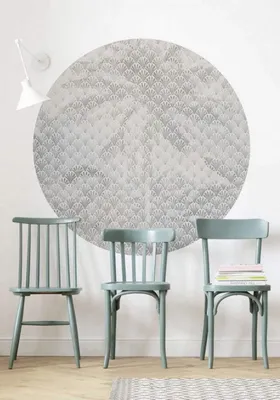 Zdjęcie produktu dla Komar tapeta włókninowa okrągła i samoprzylepna "Palma" - rozmiar: 125 x 125 cm (szerokość x wysokość) - 1 sztuka