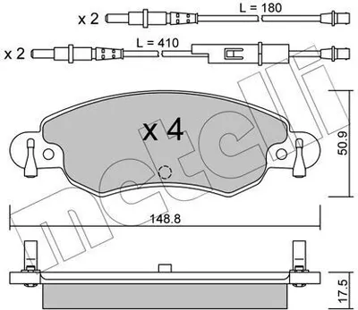 Produktbild von METELLI Bremsbeläge Satz Vorne Bremsklötze für CITROËN C5 II Break (RE) 22-0330-0