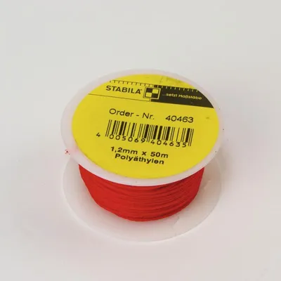 Zdjęcie produktu dla Sznur murarski STABILA typu PE-12-R, polietylen, 1,2 mm / 50 m, czerwony - 40463