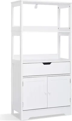 Produktbild von Badschrank Hoch - Aufbewahrungsschrank - 60x30x120cm - Sideboard - Badezimmermöbel - Hoher Schrank für Wohnzimmer/Badezimmer - Weiß