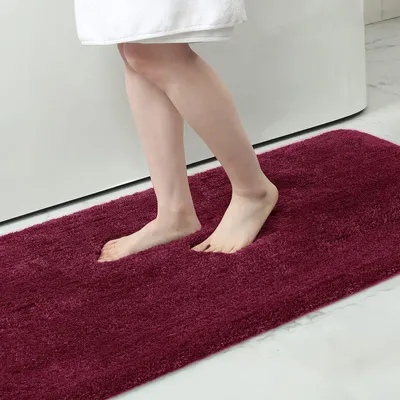 Image de Tapis de bain antidérapant, lavable, en microfibre, doux et moelleux, dimensions 51 x 76 cm
