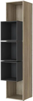Produktbild von SMARTBett Standregal, Würfelregal  für Wohnzimmer, Kinderzimmer, Schlafzimmer und Büro |  Regal Eiche Sonoma + 3 Würfel Anthrazit