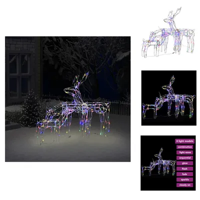 Produktbild von vidaXL 3-tlg. LED-Rentiere Set Weihnachtsdeko 229 LEDs -  Weihnachtsbeleuchtung