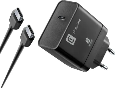 Produktbild von Cellularline Super Fast Charger Kit PD 45W, Drinnen, AC, 1 m, Schwarz