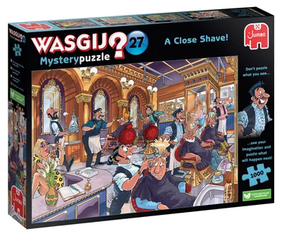 Produktbild von Wasgij Mystery 27 - Um Haaresbreite! (1000 Teile), 1000 Stück(e), Humor, 12 Jahr(e)