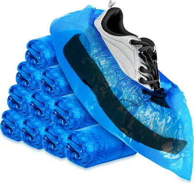 Produktbild von com-four® 100x hochwertige Einweg Überziehschuhe 5g je Überzieher - Plastik Schuhüberzieher - Einmal-Schuh wasserdicht - Überschuhe in Einheitsgröße