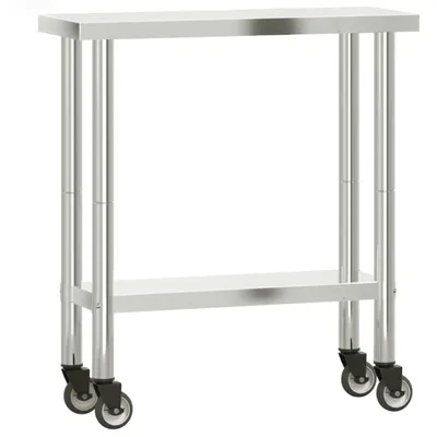 Obrázok produktu pre vidaXL Kuchynská pracovná doska s kolieskami 82,5x30x85 cm nerezová oceľ