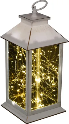 Produktbild von TrendLine LED Laterne weiß 34 x 14 cm warmweiß-bunt Außen mit Timer