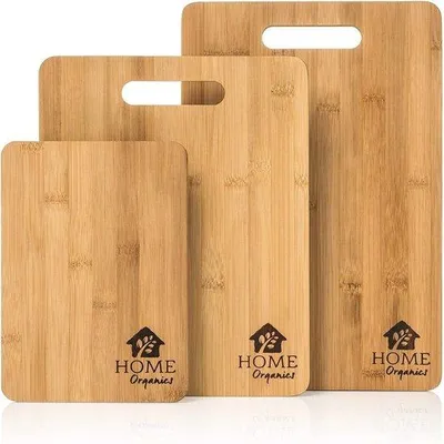Produktbild von Bambus-Schnitzplatten-Set aus 3 Teilen, ideal für Essen zubereiten und servieren