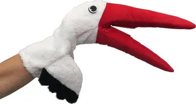 Produktbild von Klapper Handpuppe Storch 9 cm Mehrfarbig, 23449B