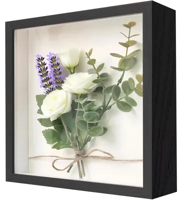 Produktbild von Bilderrahmen zum Befüllen - 3 cm Tiefe - Objektrahmen für Dekoration - 22x22 cm Schwarz