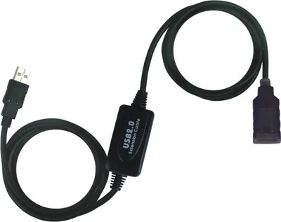 Produktbild von Digitus 10m USB 2.0 Repeater Cable, 10 m, USB A, USB A, 2.0, Männlich/Weiblich, Schwarz
