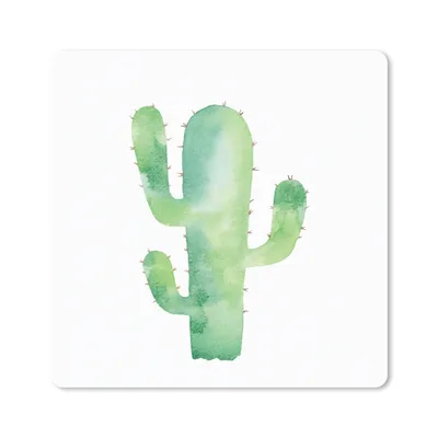 Produktbild von MuchoWow® Mauspad Mousepad Aquarell - Kaktus - Illustration 20x20 cm - Mousepads - Maus Mat - Pad - Mausunterlage - Desk Mat - Bureauartikeln